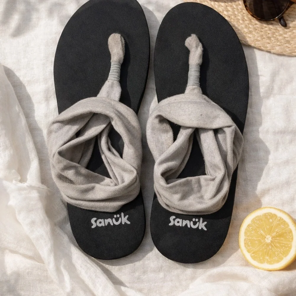 Sanuk Yoga Sling Black and Gray Sandals size 9 - Picture 7 of 12